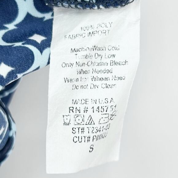 41 Hawthorn Beckett Navy Geometric Print Sleeveless Blouse Top  Womens Size S - Picture 7 of 11